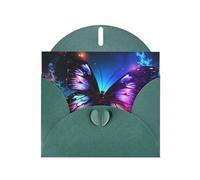 BWQTRYD Beautiful glowing butterfly Greeting Cards Blank Note Cards with Envelopes Happy Birthday Card Thank You Card Wedding Party Invitation Cards for All Occasions 4x6 Inch