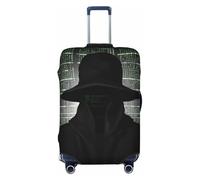 BWQTRYD Black hat dark side hacker Luggage Cover Tsa Approved, Stretch Suitcase Protector Anti-Scratch Travel Suitcase Cover Washable Baggage Covers for 18-32 Inch Luggage Sleeve, Black, XL