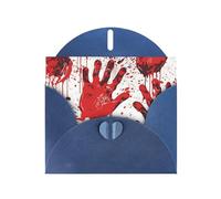 BWQTRYD Bloody Handprints Greeting Cards Blank Note Cards with Envelopes Happy Birthday Card Thank You Card Wedding Party Invitation Cards for All Occasions 4x6 Inch
