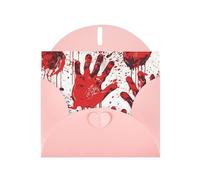 BWQTRYD Bloody Handprints Greeting Cards Blank Note Cards with Envelopes Happy Birthday Card Thank You Card Wedding Party Invitation Cards for All Occasions 4x6 Inch