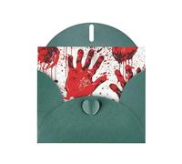 BWQTRYD Bloody Handprints Greeting Cards Blank Note Cards with Envelopes Happy Birthday Card Thank You Card Wedding Party Invitation Cards for All Occasions 4x6 Inch