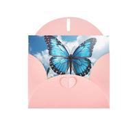 BWQTRYD blue butterfly and Clouds Greeting Cards Blank Note Cards with Envelopes Happy Birthday Card Thank You Card Wedding Party Invitation Cards for All Occasions 4x6 Inch