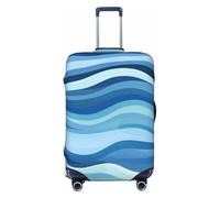 BWQTRYD Blue Wave Stripe Luggage Cover Tsa Approved, Stretch Suitcase Protector Anti-Scratch Travel Suitcase Cover Washable Baggage Covers for 18-32 Inch Luggage Sleeve, Black, S