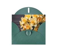 BWQTRYD Bouquet of Daffodils Greeting Cards Blank Note Cards with Envelopes Happy Birthday Card Thank You Card Wedding Party Invitation Cards for All Occasions 4x6 Inch