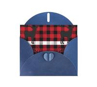 BWQTRYD Buffalo Plaid Deer Greeting Cards Blank Note Cards with Envelopes Happy Birthday Card Thank You Card Wedding Party Invitation Cards for All Occasions 4x6 Inch