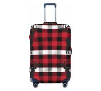BWQTRYD Buffalo Plaid Deer Luggage Cover Tsa Approved, Stretch Suitcase Protector Anti-Scratch Travel Suitcase Cover Washable Baggage Covers for 18-32 Inch Luggage Sleeve, Black, M