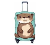 BWQTRYD Cartoon Cute Otter Luggage Cover Tsa Approved, Stretch Suitcase Protector Anti-Scratch Travel Suitcase Cover Washable Baggage Covers for 18-32 Inch Luggage Sleeve, Black, S