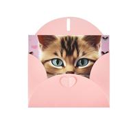 BWQTRYD Carttoon Cat Greeting Cards Blank Note Cards with Envelopes Happy Birthday Card Thank You Card Wedding Party Invitation Cards for All Occasions 4x6 Inch