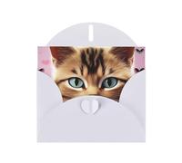 BWQTRYD Carttoon Cat Greeting Cards Blank Note Cards with Envelopes Happy Birthday Card Thank You Card Wedding Party Invitation Cards for All Occasions 4x6 Inch