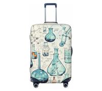 BWQTRYD Chemistry Print Luggage Cover Tsa Approved, Stretch Suitcase Protector Anti-Scratch Travel Suitcase Cover Washable Baggage Covers for 18-32 Inch Luggage Sleeve, Black, XL