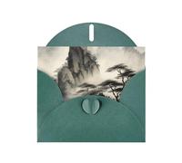 BWQTRYD Chinese Landscape Painting Greeting Cards Blank Note Cards with Envelopes Happy Birthday Card Thank You Card Wedding Party Invitation Cards for All Occasions 4x6 Inch