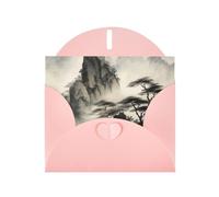 BWQTRYD Chinese Landscape Painting Greeting Cards Blank Note Cards with Envelopes Happy Birthday Card Thank You Card Wedding Party Invitation Cards for All Occasions 4x6 Inch