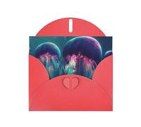 BWQTRYD Color Jellyfish Greeting Cards Blank Note Cards with Envelopes Happy Birthday Card Thank You Card Wedding Party Invitation Cards for All Occasions 4x6 Inch