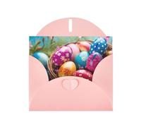 BWQTRYD Colorful Easter Eggs Greeting Cards Blank Note Cards with Envelopes Happy Birthday Card Thank You Card Wedding Party Invitation Cards for All Occasions 4x6 Inch