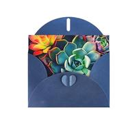 BWQTRYD Colorful Succulent Greeting Cards Blank Note Cards with Envelopes Happy Birthday Card Thank You Card Wedding Party Invitation Cards for All Occasions 4x6 Inch
