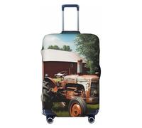BWQTRYD Company Farm Tractor Luggage Cover Tsa Approved, Stretch Suitcase Protector Anti-Scratch Travel Suitcase Cover Washable Baggage Covers for 18-32 Inch Luggage Sleeve, Black, S