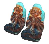 BWQTRYD Cool Big Octopus Car Seat Covers Set of 2 Washable Automotive Seat Cover for Front Seats, Universal Auto Front Seats Protector Car Interior Covers for Car Trucks SUVs