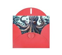 BWQTRYD Cool Octopus Greeting Cards Blank Note Cards with Envelopes Happy Birthday Card Thank You Card Wedding Party Invitation Cards for All Occasions 4x6 Inch