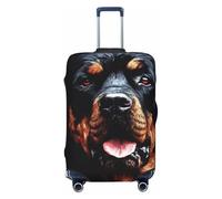 BWQTRYD Cool Rottweiler Dog Art Luggage Cover Tsa Approved, Stretch Suitcase Protector Anti-Scratch Travel Suitcase Cover Washable Baggage Covers for 18-32 Inch Luggage Sleeve, Black, XL