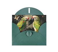 BWQTRYD Couple Parrots Olive Greeting Cards Blank Note Cards with Envelopes Happy Birthday Card Thank You Card Wedding Party Invitation Cards for All Occasions 4x6 Inch