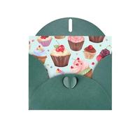 BWQTRYD Cupcake Pattern Greeting Cards Blank Note Cards with Envelopes Happy Birthday Card Thank You Card Wedding Party Invitation Cards for All Occasions 4x6 Inch