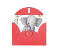 BWQTRYD Cute Elephant with Wreath and Little Duck Greeting Cards Blank Note Cards with Envelopes Happy Birthday Card Thank You Card Wedding Party Invitation Cards for All Occasions 4x6 Inch