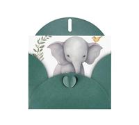 BWQTRYD Cute Elephant with Wreath and Little Duck Greeting Cards Blank Note Cards with Envelopes Happy Birthday Card Thank You Card Wedding Party Invitation Cards for All Occasions 4x6 Inch