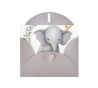 BWQTRYD Cute Elephant with Wreath and Little Duck Greeting Cards Blank Note Cards with Envelopes Happy Birthday Card Thank You Card Wedding Party Invitation Cards for All Occasions 4x6 Inch