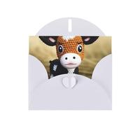 BWQTRYD Cute Little Cow Calf Pattern Greeting Cards Blank Note Cards with Envelopes Happy Birthday Card Thank You Card Wedding Party Invitation Cards for All Occasions 4x6 Inch