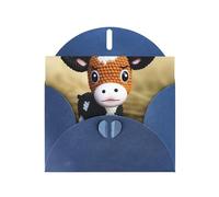 BWQTRYD Cute Little Cow Calf Pattern Greeting Cards Blank Note Cards with Envelopes Happy Birthday Card Thank You Card Wedding Party Invitation Cards for All Occasions 4x6 Inch