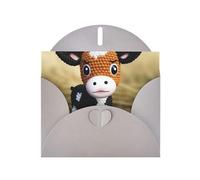 BWQTRYD Cute Little Cow Calf Pattern Greeting Cards Blank Note Cards with Envelopes Happy Birthday Card Thank You Card Wedding Party Invitation Cards for All Occasions 4x6 Inch