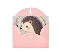 BWQTRYD Cute Little Hedgehog Greeting Cards Blank Note Cards with Envelopes Happy Birthday Card Thank You Card Wedding Party Invitation Cards for All Occasions 4x6 Inch