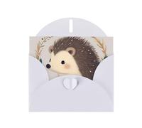 BWQTRYD Cute Little Hedgehog Greeting Cards Blank Note Cards with Envelopes Happy Birthday Card Thank You Card Wedding Party Invitation Cards for All Occasions 4x6 Inch
