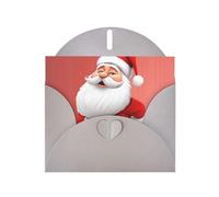 BWQTRYD Cute Santa Claus Greeting Cards Blank Note Cards with Envelopes Happy Birthday Card Thank You Card Wedding Party Invitation Cards for All Occasions 4x6 Inch
