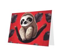 BWQTRYD Cute Sloth Greeting Cards Blank Note Cards with Envelopes Happy Birthday Card Thank You Card Wedding Party Invitation Cards for All Occasions 4x6 Inch