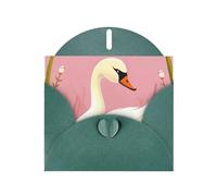 BWQTRYD Cute Swan Greeting Cards Blank Note Cards with Envelopes Happy Birthday Card Thank You Card Wedding Party Invitation Cards for All Occasions 4x6 Inch