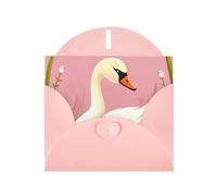 BWQTRYD Cute Swan Greeting Cards Blank Note Cards with Envelopes Happy Birthday Card Thank You Card Wedding Party Invitation Cards for All Occasions 4x6 Inch