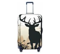 BWQTRYD Deer Silhouette Luggage Cover Tsa Approved, Stretch Suitcase Protector Anti-Scratch Travel Suitcase Cover Washable Baggage Covers for 18-32 Inch Luggage Sleeve, Black, L
