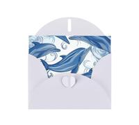 BWQTRYD Dolphin Greeting Cards Blank Note Cards with Envelopes Happy Birthday Card Thank You Card Wedding Party Invitation Cards for All Occasions 4x6 Inch