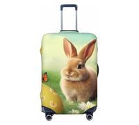 BWQTRYD Easter Bunny Spring Butterfly Luggage Cover Tsa Approved, Stretch Suitcase Protector Anti-Scratch Travel Suitcase Cover Washable Baggage Covers for 18-32 Inch Luggage Sleeve, Black, M