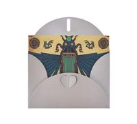 BWQTRYD Egyptian Scarab Greeting Cards Blank Note Cards with Envelopes Happy Birthday Card Thank You Card Wedding Party Invitation Cards for All Occasions 4x6 Inch