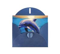 BWQTRYD Elegant dolphin Greeting Cards Blank Note Cards with Envelopes Happy Birthday Card Thank You Card Wedding Party Invitation Cards for All Occasions 4x6 Inch
