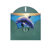 BWQTRYD Elegant dolphin Greeting Cards Blank Note Cards with Envelopes Happy Birthday Card Thank You Card Wedding Party Invitation Cards for All Occasions 4x6 Inch