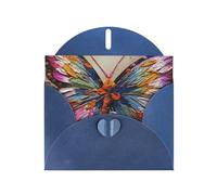 BWQTRYD Embroidery Colorful Butterfly Greeting Cards Blank Note Cards with Envelopes Happy Birthday Card Thank You Card Wedding Party Invitation Cards for All Occasions 4x6 Inch