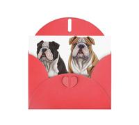 BWQTRYD English Bulldogs Greeting Cards Blank Note Cards with Envelopes Happy Birthday Card Thank You Card Wedding Party Invitation Cards for All Occasions 4x6 Inch