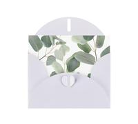 BWQTRYD Eucalyptus Leaves Greeting Cards Blank Note Cards with Envelopes Happy Birthday Card Thank You Card Wedding Party Invitation Cards for All Occasions 4x6 Inch
