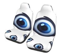 BWQTRYD Evil Eyes Pattern Car Seat Covers Set of 2 Washable Automotive Seat Cover for Front Seats, Universal Auto Front Seats Protector Car Interior Covers for Car Trucks SUVs