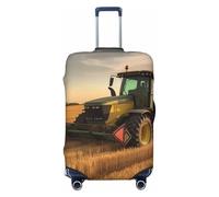 BWQTRYD Farm Tractor Harvest Luggage Cover Tsa Approved, Stretch Suitcase Protector Anti-Scratch Travel Suitcase Cover Washable Baggage Covers for 18-32 Inch Luggage Sleeve, Black, S