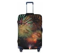 BWQTRYD Fireworks Luggage Cover Tsa Approved, Stretch Suitcase Protector Anti-Scratch Travel Suitcase Cover Washable Baggage Covers for 18-32 Inch Luggage Sleeve, Black, M