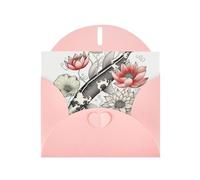 BWQTRYD Fish Japanese Carp Greeting Cards Blank Note Cards with Envelopes Happy Birthday Card Thank You Card Wedding Party Invitation Cards for All Occasions 4x6 Inch